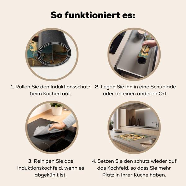 HERDABDECKPLATTE Kaffee Vinyl - 58 x 51 x 1 cm