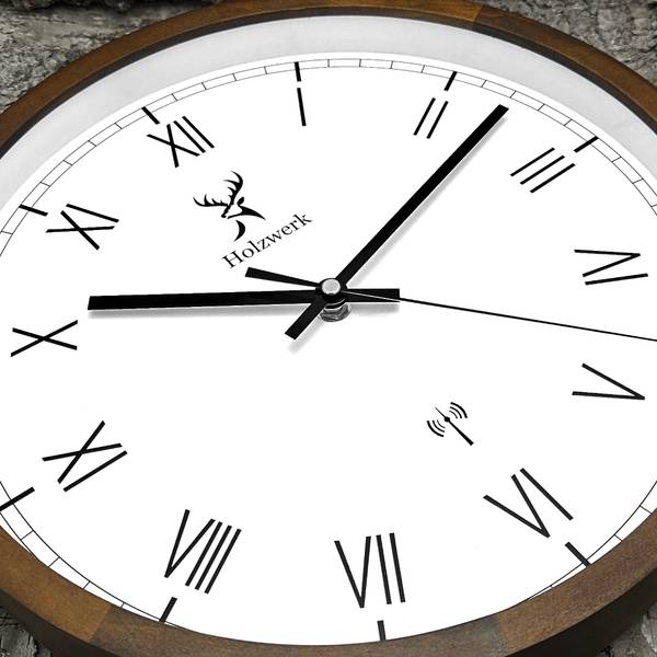 Funk-Wanduhr DUISBURG Braun - Weiß