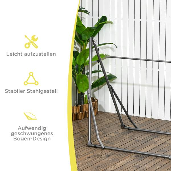 Hängemattengestell 84A-274V00BK Metall - 92 x 88 x 290 cm