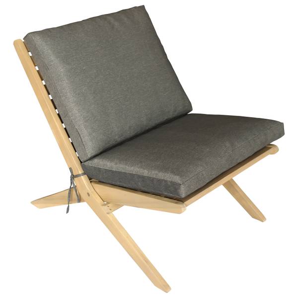 Sessel FARO Grau - Massivholz - 60 x 72 x 81 cm