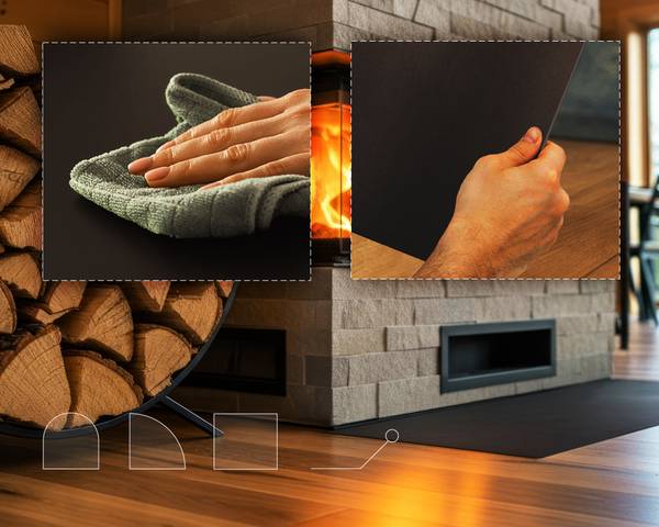 Funkenschutzplatte Pyro Schwarz - Stahl - 100 x 100 x 0 cm