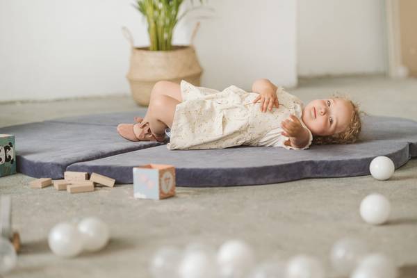 Krabbelmatte Baby - Spielmatte Faltbar Blau - Textil - 160 x 5 x 160 cm