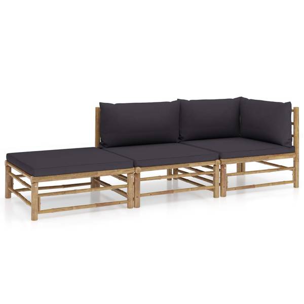 Garten-Lounge-Set 3009675-2 3-teilig Grau - Polyester - 65 x 30 x 65 cm