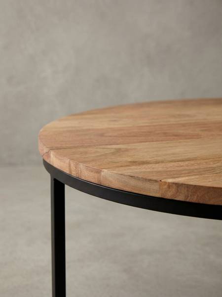 Couchtisch CEIRA mit Dreibeingestell Beige - Akazie - 60 x 38 x 60 cm