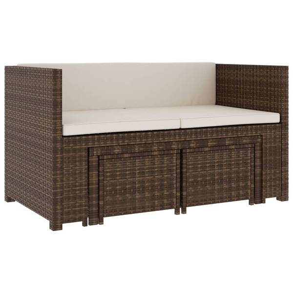 5-tlg. Garten-Lounge-Set XT6104 Braun - Rattan