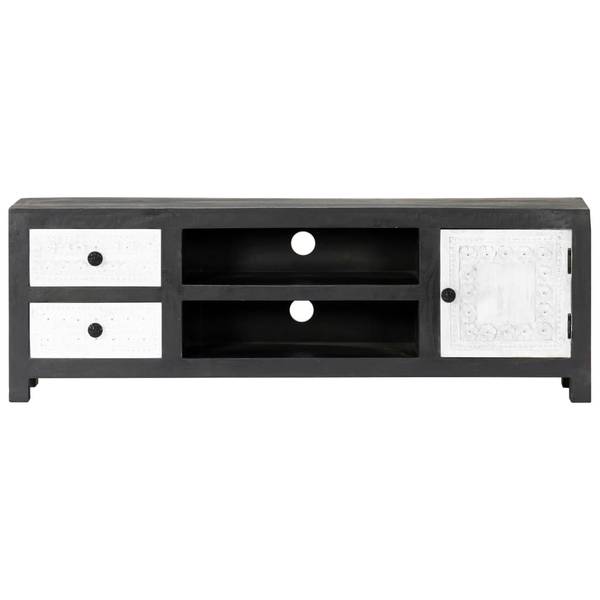 TV-Schrank D736 Grau - Massivholz - 30 x 40 x 120 cm
