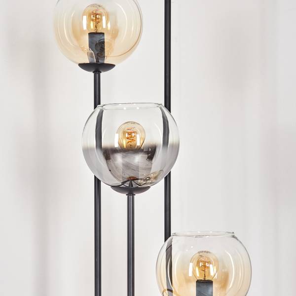 Stehlampe Cesaro Braun - Grau - Holzwerkstoff - Metall - Holz teilmassiv - 74 x 147 x 13 cm