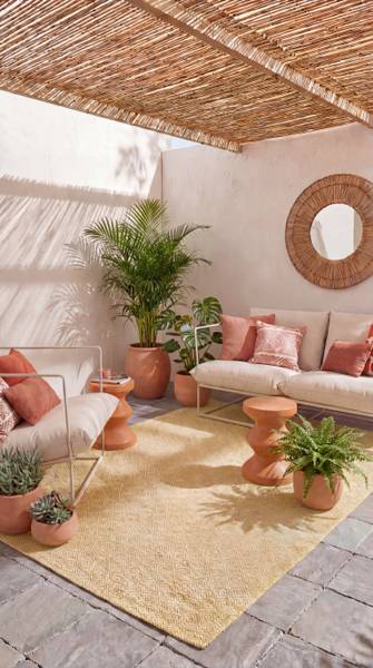 Outdoorteppich Alef Gelb - Kunststoff - 190 x 1 x 290 cm