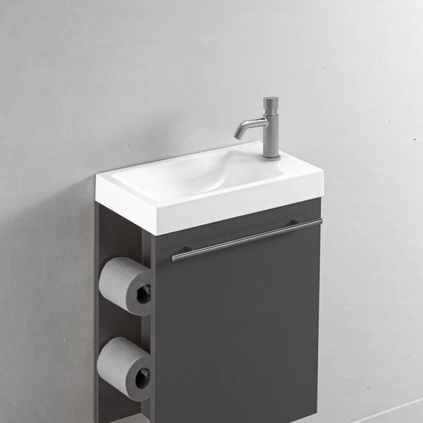 Mitigeur lave-mains Cilindro Gris - Métal - 4 x 14 x 9 cm