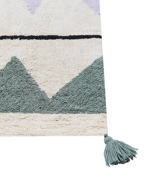 Laagpolig ALAKOL beige - zwart - groen - violet - bamboe - 140 x 200 cm