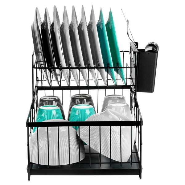 Abtropfgestell 229223 Schwarz - Metall - 28 x 28 x 42 cm