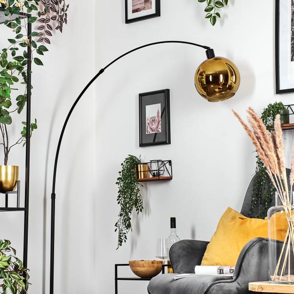 Stehlampe Cesaro Gold - Aluminium - Klarglas - Marmor - 45 x 170 x 143 cm