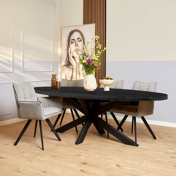 Esstisch DENVER Schwarz - Massivholz - 300 x 76 x 120 cm
