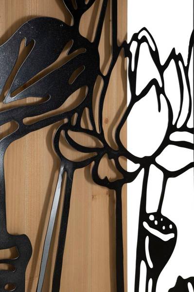 Wanddekoration  Lotus Ferro E Wood Schwarz - Metall - 2 x 90 x 60 cm