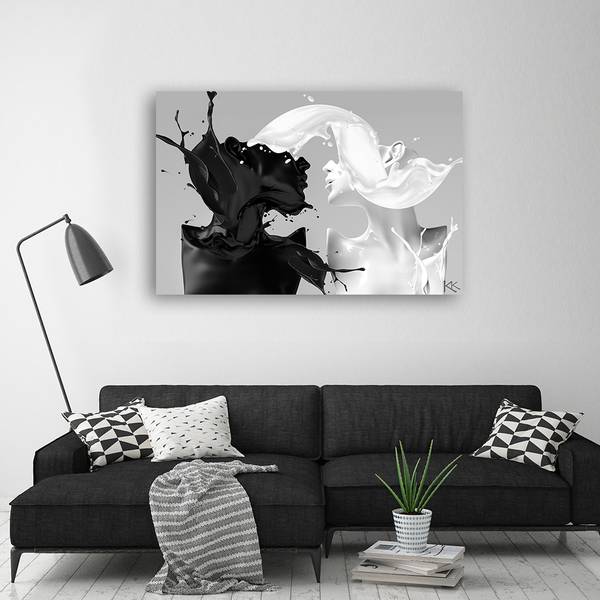Canvas schilderij Personages 90 x 60 cm