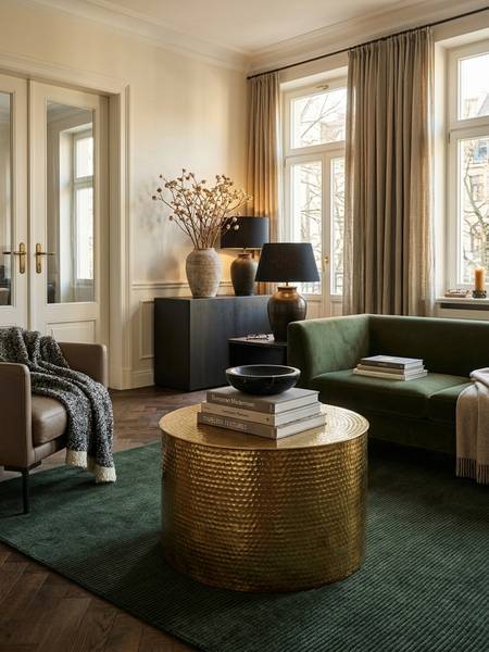 Couchtisch ENNS Gold - Aluminium - 61 x 40 x 61 cm