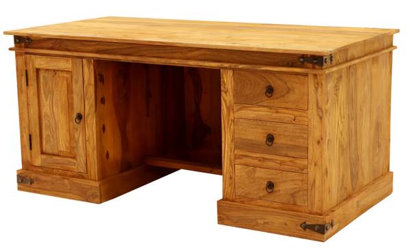 Schreibtisch Jali Braun - Sheesham - 160 x 76 x 80 cm