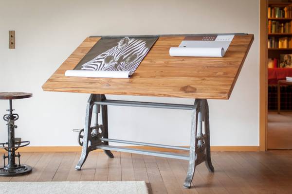Architektentisch Architecte Braun - Holz teilmassiv - 80 x 100 x 160 cm