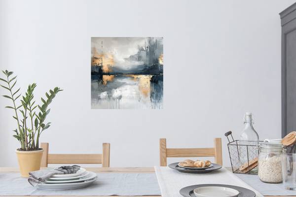 WANDTATTOO Abstrakte Kunst Grau - Polypropylen - 50 x 50 x 1 cm