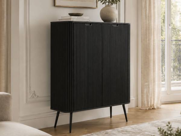 Kommode VIVA Schwarz - Stahl - ABS - 103 x 129 x 39 cm