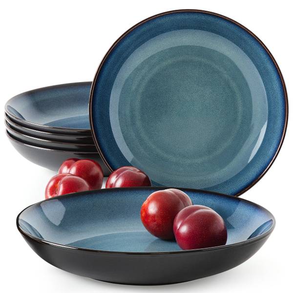 Suppenteller BALI 6-tlg Blau - Keramik - 23 x 5 x 23 cm