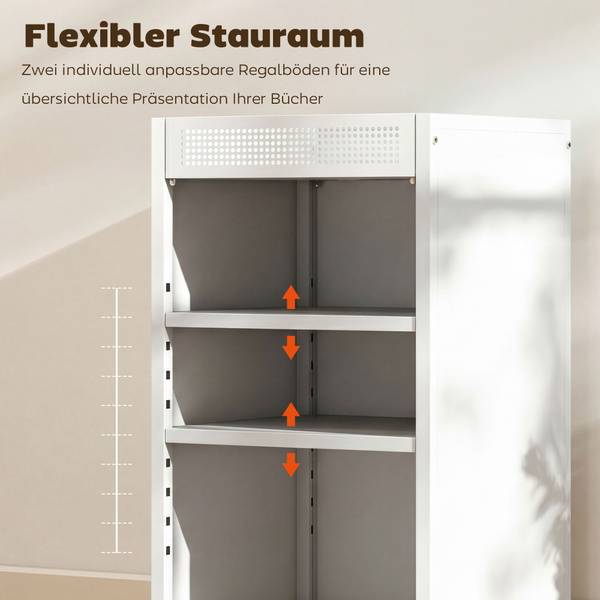 Bücherregal 83B-585V00WT Weiß - Stahl - Polypropylen - 34 x 70 x 35 cm