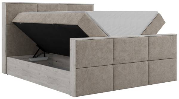 Boxbett DELNOR DUO Greige - Lavagrau - Breite: 144 cm - H3