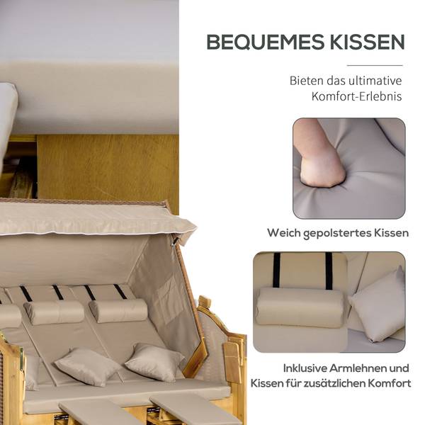 Strandkorb 867-107 Braun - Polyester - 79 x 160 x 150 cm