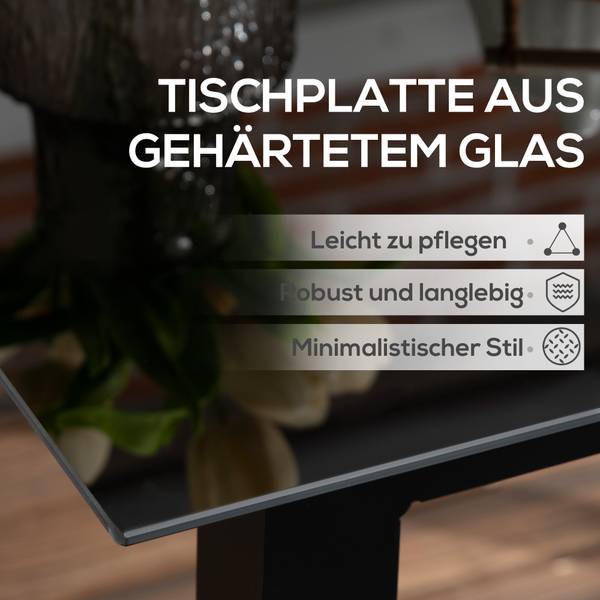 Gartentisch BB5359 Schwarz - Metall - 80 x 74 x 80 cm