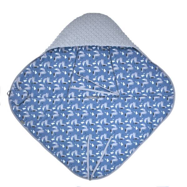 Einschlagdecke Tiny Blau - Textil - 80 x 2 x 80 cm
