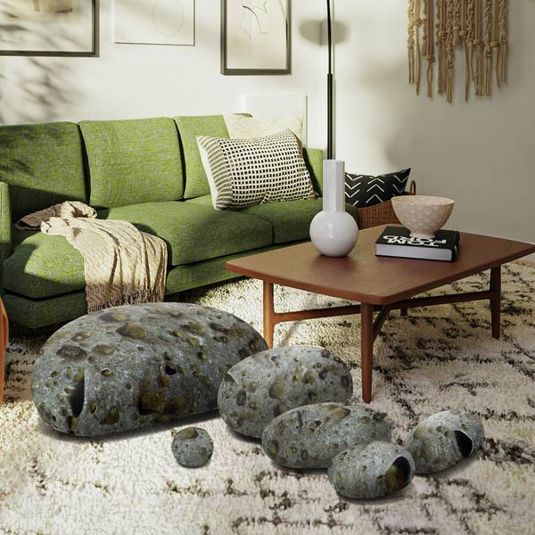 Dekokissen SPACE 7er Set Grau - Textil - 20 x 15 x 40 cm