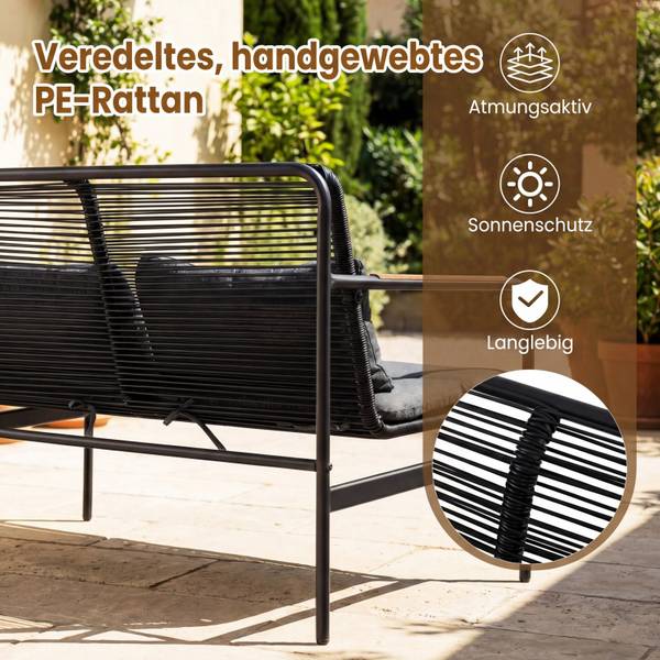 Gartenmöbel Set ZB34984SD 4-tlg. Grau - Rattan - 73 x 77 x 112 cm