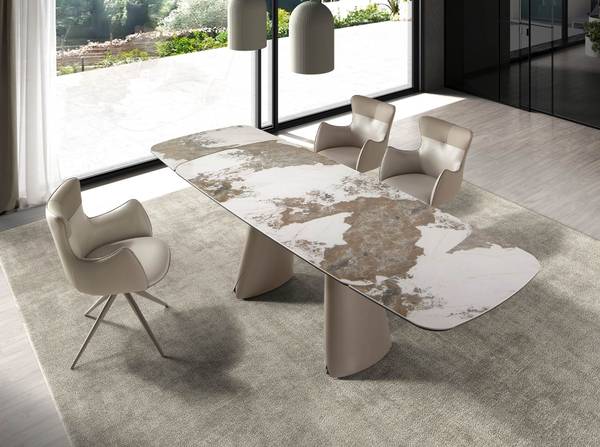 Drehstuhl 4203 Weiß - Polyester - Edelstahl - Vinyl - 59 x 86 x 63 cm