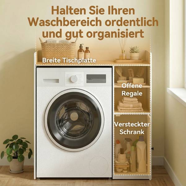 Waschmaschinenschrank 850-377V90WT Weiß - Holzwerkstoff - 60 x 100 x 94 cm