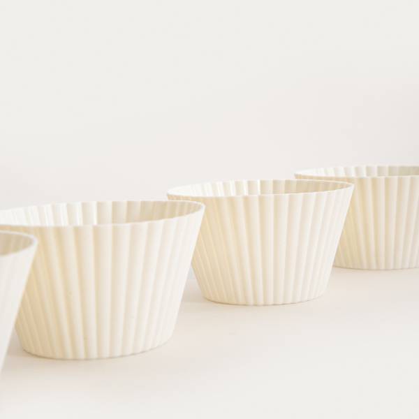 Cupcake-Förmchen MOLLIS 6er-Set Weiß - Kunststoff - 9 x 5 x 9 cm