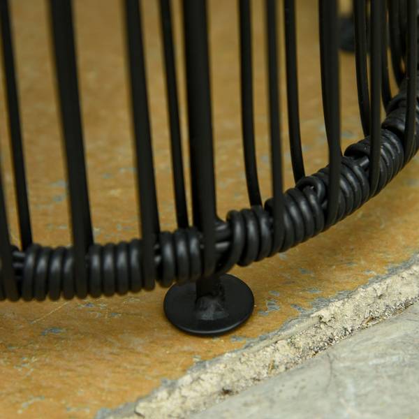 Rattan Solarleuchte 866-066BK Schwarz - Stahl - Polyethylen - 22 x 61 x 22 cm