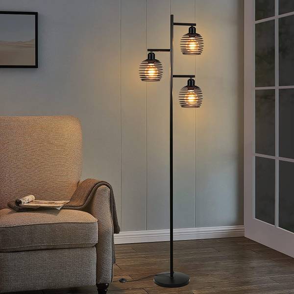 Lampadaire Jan Noir - Métal - 24 x 152 x 24 cm
