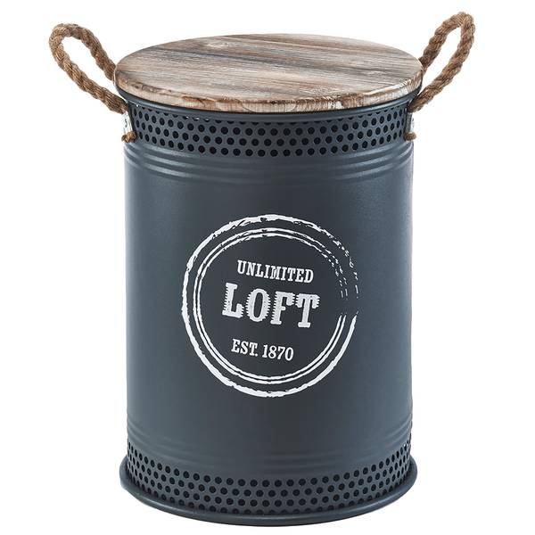 Wäschebehälter LOFT34 Grau - Metall - 34 x 47 x 34 cm