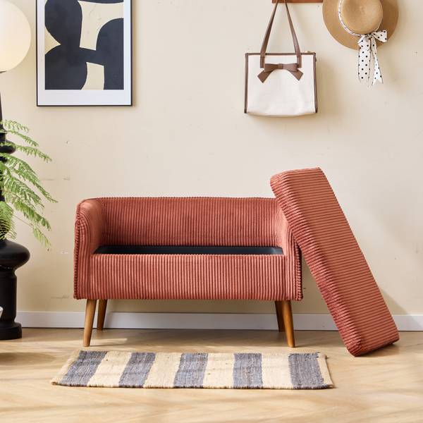 Sitzbank KIRKENES Rot - Textil - 89 x 56 x 51 cm