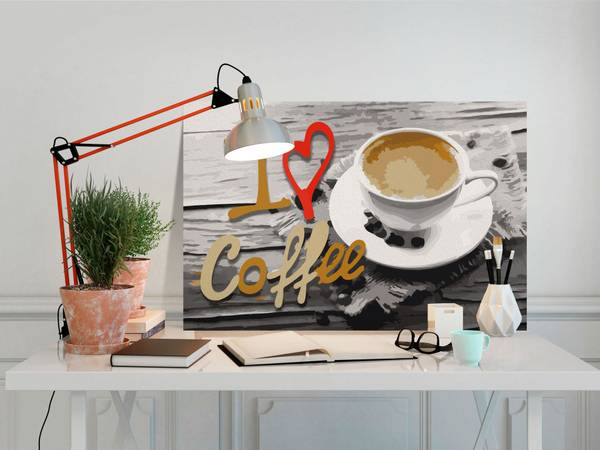Wandbild Malen nach Zahlen Modern Zap Baumwollstoff - 60 x 40 x 2 cm