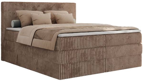 Boxspringbett TILIANO KING Braun - H3 - Liegefläche Breite: 140 cm