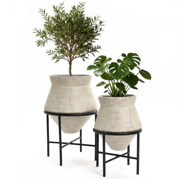 Blumentopf 0359 2er Set für Innenbereich Beige