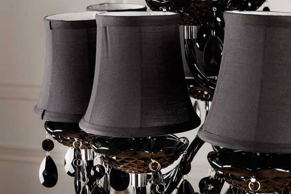 Kronleuchter BLACK CRYSTAL XL Schwarz - Polyester - Wolle - Acrylglas - 80 x 180 x 80 cm