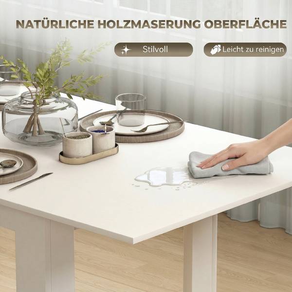 Ausziehbarer Esstisch 83A-280V92WT Weiß - Holzwerkstoff - 80 x 75 x 180 cm