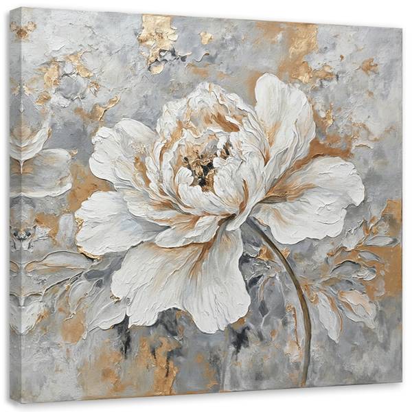 Canvas schilderij Bloem 30 x 30 cm