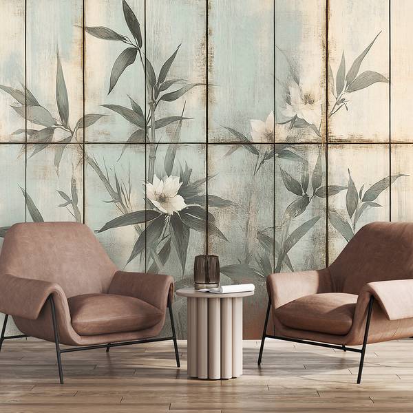 Fototapete Pflanzenstängel und Blumen 250 x 175 cm