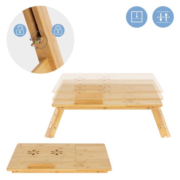 Laptoptisch Braun - Samt - 35 x 19 x 74 cm