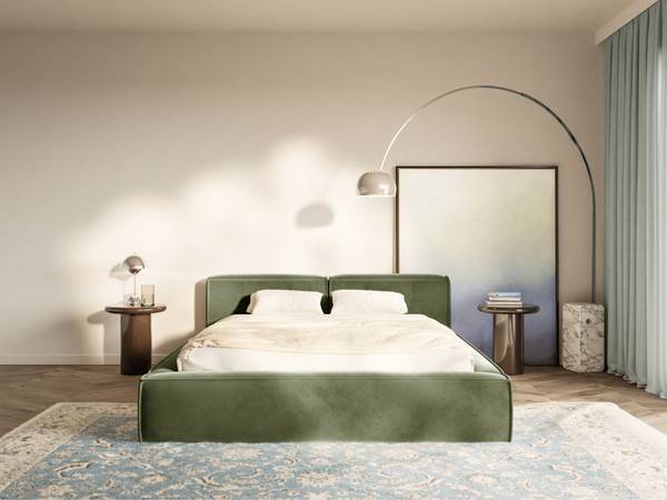 Opbergbed TILVES S olijfgroen - Ligoppervlak breedte: 180 cm