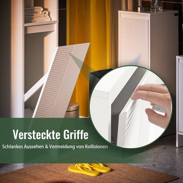 Hochschrank BZR158-W Weiß - Holzwerkstoff - 30 x 170 x 30 cm