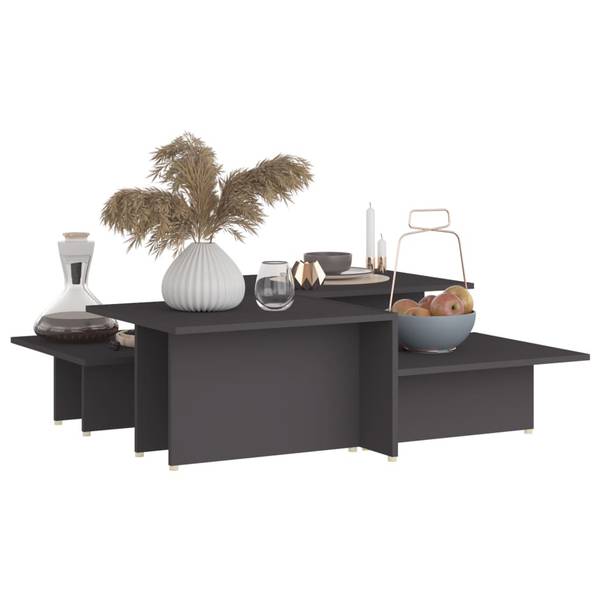Couchtisch 805566 2-tlg Grau - Holzwerkstoff - 50 x 33 x 112 cm
